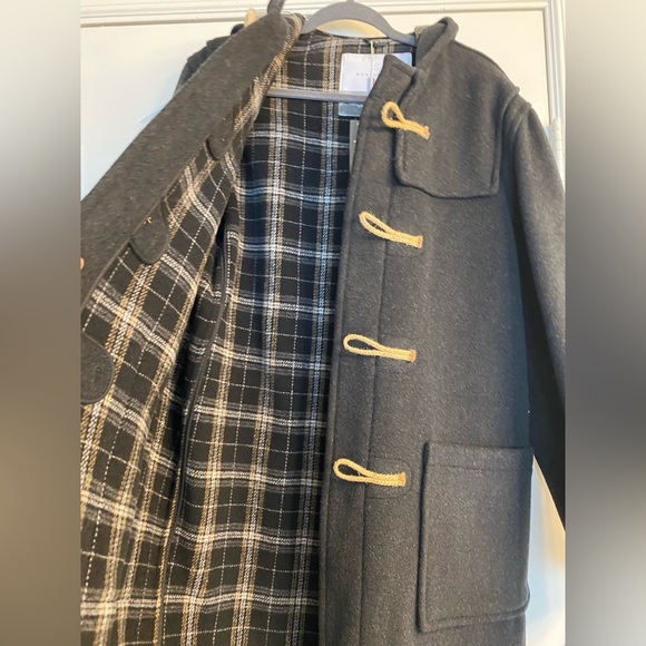 MONTGOMERY BLACK CLASSIC FIT ORIGINAL AUTHENTIC DUFFLE COAT WITH WOODEN TOGGLES - Picture 8 of 9